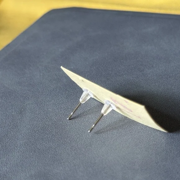 Clay 💗 Pink and Purple Heart Earrings - Picture 3 of 3